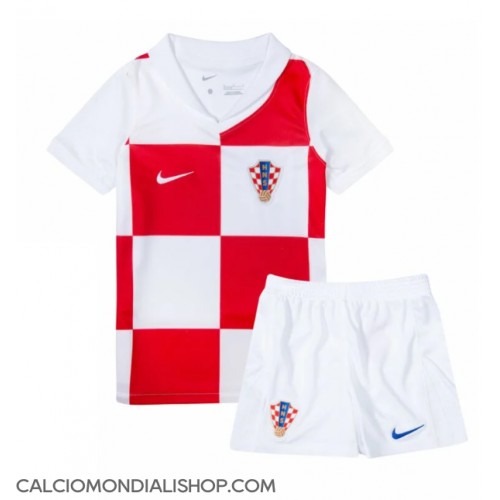 Maglie da calcio Croazia Prima Maglia Bambino Europei 2024 Manica Corta (+ Pantaloni corti)